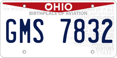 OH license plate GMS7832