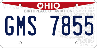 OH license plate GMS7855
