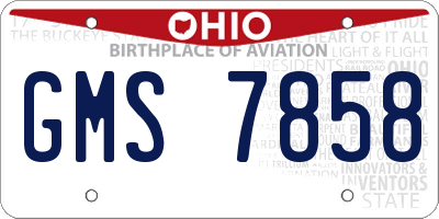 OH license plate GMS7858