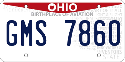 OH license plate GMS7860