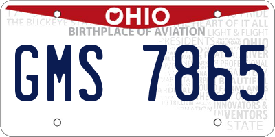 OH license plate GMS7865