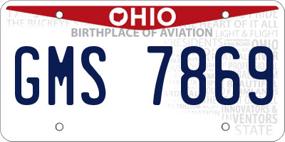 OH license plate GMS7869