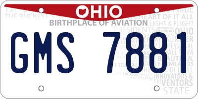 OH license plate GMS7881