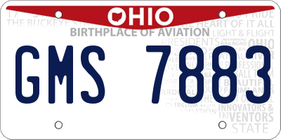 OH license plate GMS7883