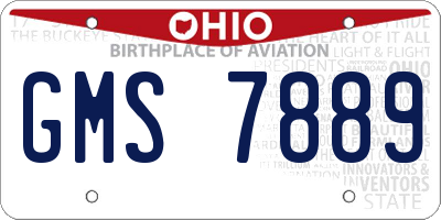 OH license plate GMS7889