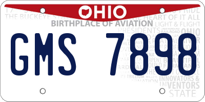 OH license plate GMS7898