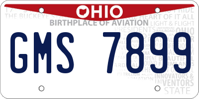 OH license plate GMS7899