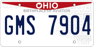 OH license plate GMS7904