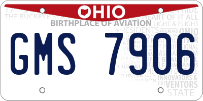 OH license plate GMS7906