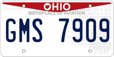 OH license plate GMS7909