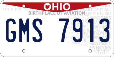 OH license plate GMS7913