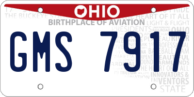 OH license plate GMS7917