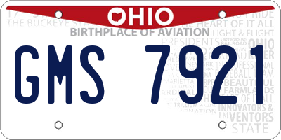 OH license plate GMS7921