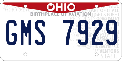 OH license plate GMS7929