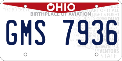 OH license plate GMS7936
