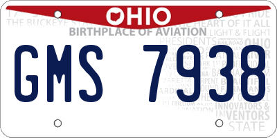 OH license plate GMS7938