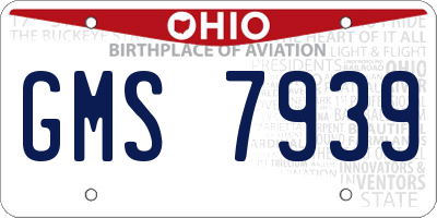 OH license plate GMS7939