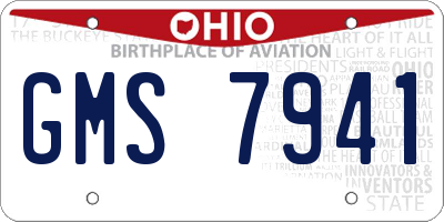 OH license plate GMS7941