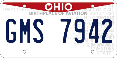 OH license plate GMS7942