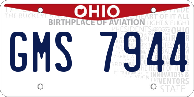 OH license plate GMS7944
