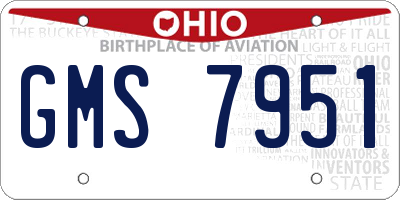 OH license plate GMS7951