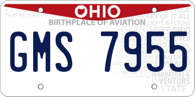 OH license plate GMS7955