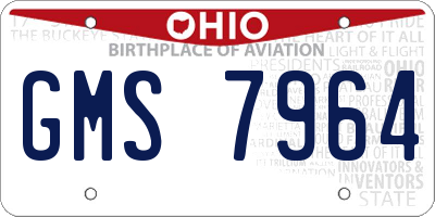OH license plate GMS7964