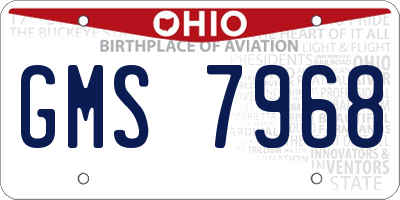 OH license plate GMS7968