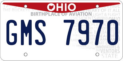 OH license plate GMS7970