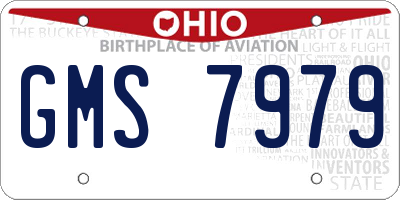 OH license plate GMS7979