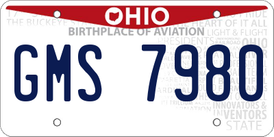 OH license plate GMS7980