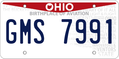 OH license plate GMS7991