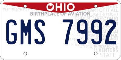 OH license plate GMS7992