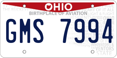 OH license plate GMS7994