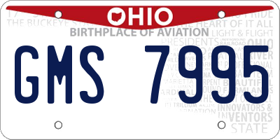 OH license plate GMS7995