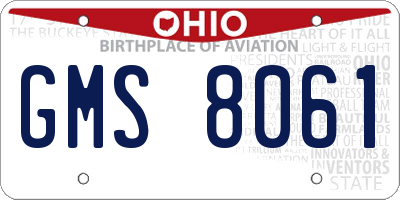 OH license plate GMS8061