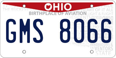 OH license plate GMS8066