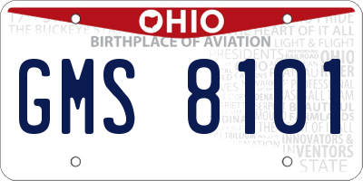 OH license plate GMS8101