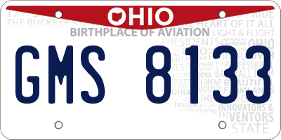 OH license plate GMS8133