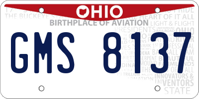 OH license plate GMS8137