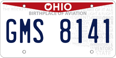 OH license plate GMS8141