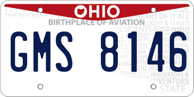 OH license plate GMS8146