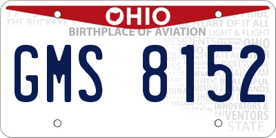 OH license plate GMS8152