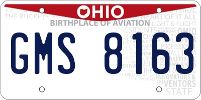 OH license plate GMS8163