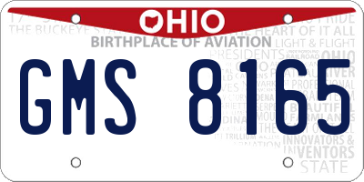 OH license plate GMS8165