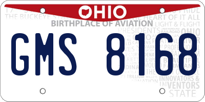 OH license plate GMS8168