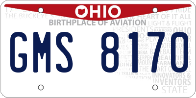 OH license plate GMS8170