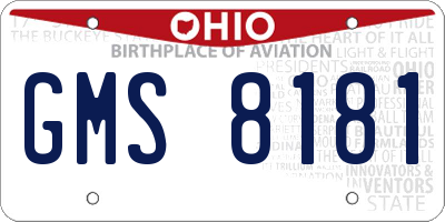 OH license plate GMS8181