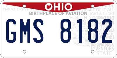 OH license plate GMS8182