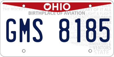 OH license plate GMS8185